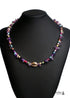Boho Necklace, Blue Colorful Gold Shell